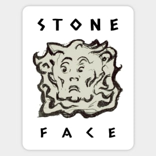 Stone Head Antique Wonder Face Sticker